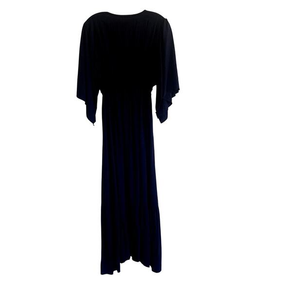 Back From Bali Blue V Neck with Embellishments Maxi Dress Short Sleeves Small - Picture 8 of 13